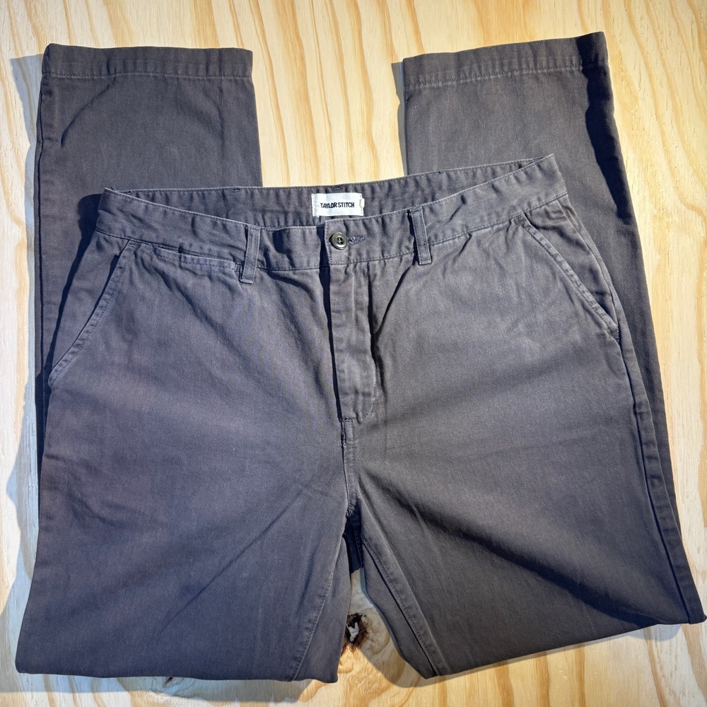 Taylor Stitch The Foundation Pant Charcoal Organic Cotton Democratic Fit 36